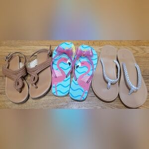 Kids Flamingo Flip Flops - Pink and Blue